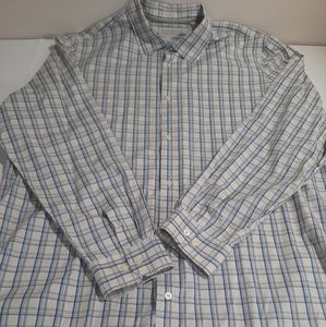 Banana Republic Men's Adult Sz 2XLT Button Shirt Long Sleeve Classic Fit Plaid